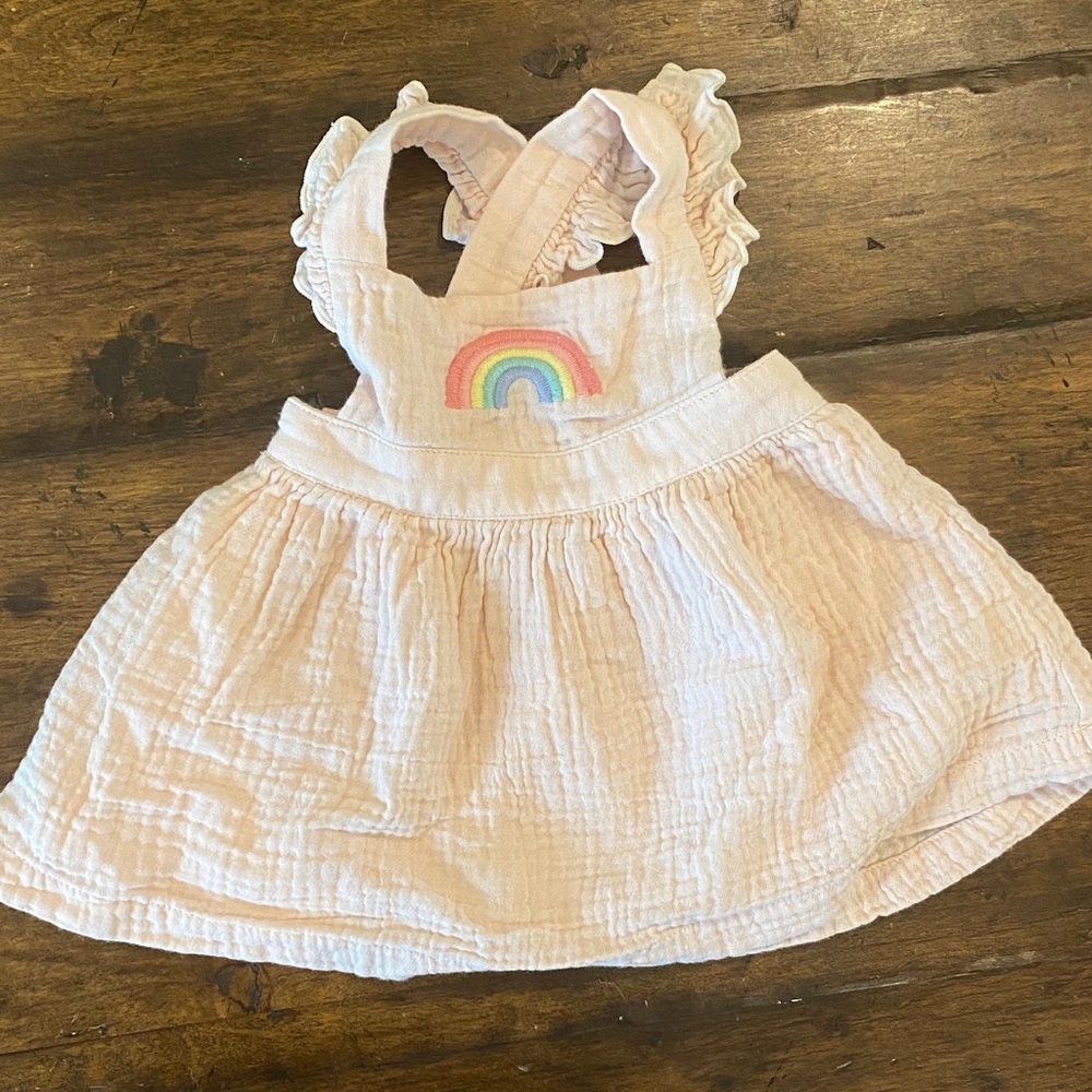 Angel Dear Blush Dress with Rainbow Accent